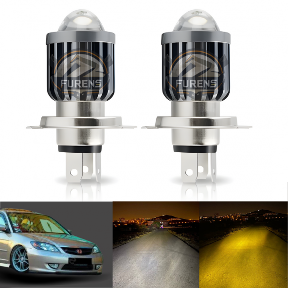 Honda Civic V-Tec 2 Mercek Led Xenon Uzun - Kısa Çift Renk - 2