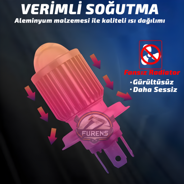 Peugeot Bipper Uyumlu Xenon Mercek Led Uzun - Kısa Çift Renk - 6