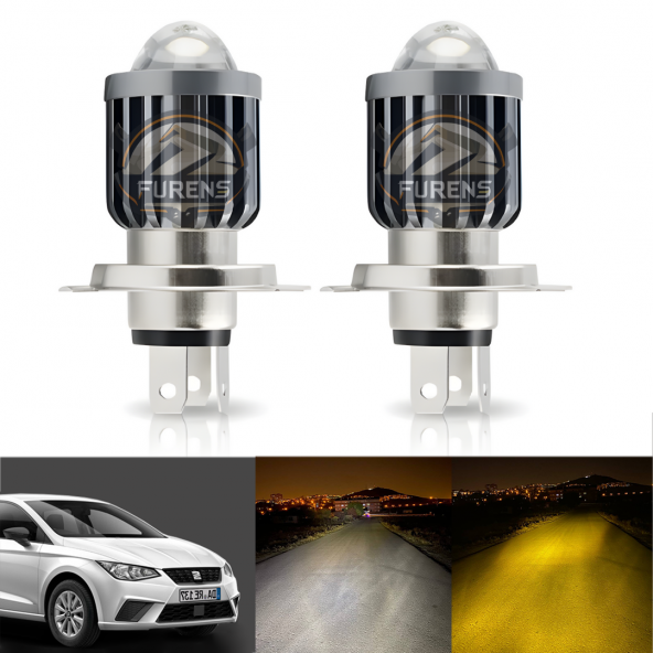 Seat Ibıza mk3 Uyumlu Mercek Led Xenon Uzun - Kısa Çift Renk Şimşek Etkili - 2