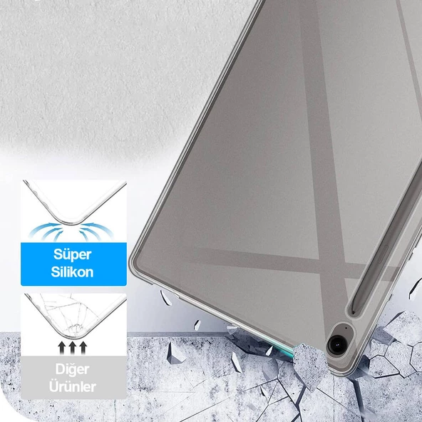 Galaxy Tab S9 FE Kılıf Tablet Süper Silikon Kılıf - Resim 5
