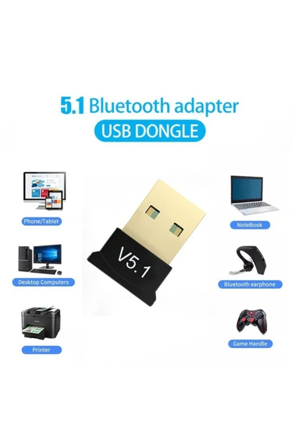 5.1 Bluetooth Doungle V5.1 USB Bluetooth Adaptörü Alıcı Verici Mini Kablosuz Bluetooth Dongle - 2