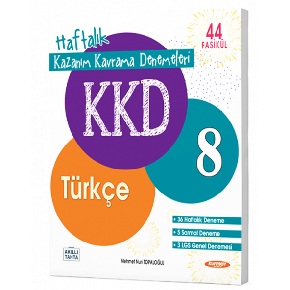 KURMAY YAYINLARI KKD 8 TÜRKÇE (Haftalık Kazanım Kavrama Denemeleri)