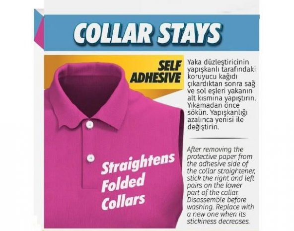 Yaka Düzleştirici Düzeltici Yapışkanlı Balin Kıvrılan Yakaları Düzeltir 20Adet - Resim 2