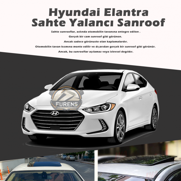 Hyundai Elantra Parlak Siyah Yalancı Çakma Sahte Sunroof ürün görseli 1