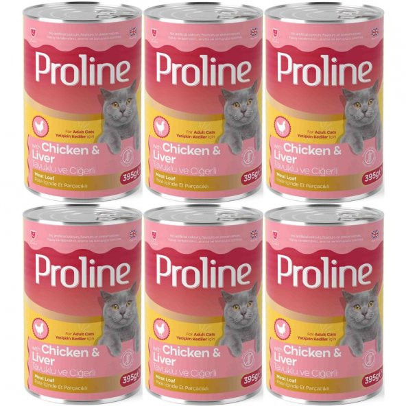 Proline Tavuklu ve Ciğerli Yetişkin Kedi Konservesi 395 Gr*6 Adet