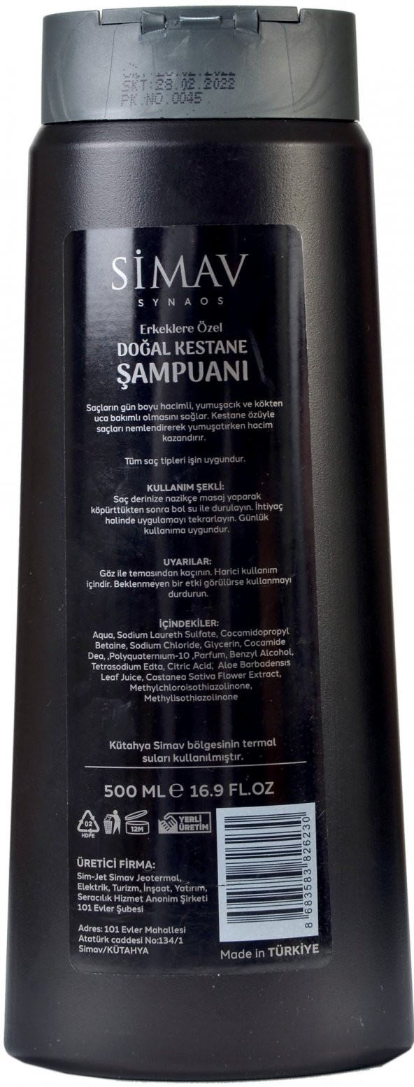 Simav Synaus Kestane Özlü ve Termal Sulu Şampuan Seti 2'li - 500 ml - 3