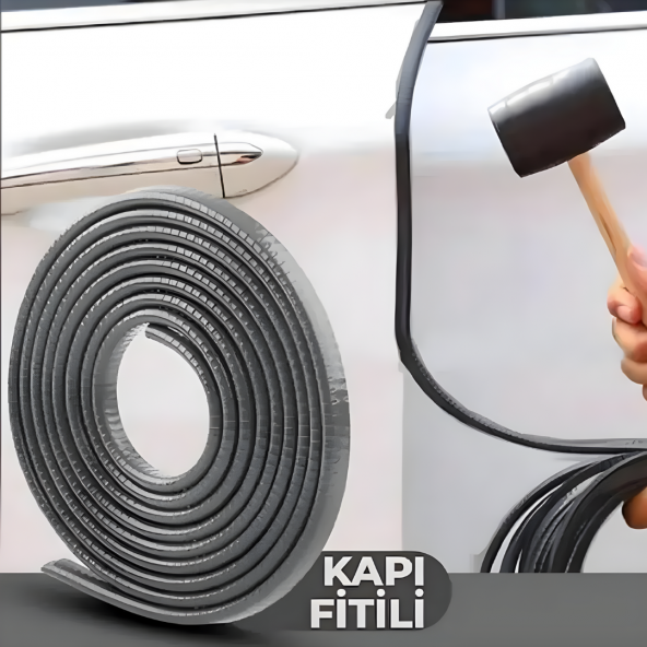 Fiat Tempra Oto Araç Kapı Koruma Fitili 5metre Parlak Gri Renk - 3