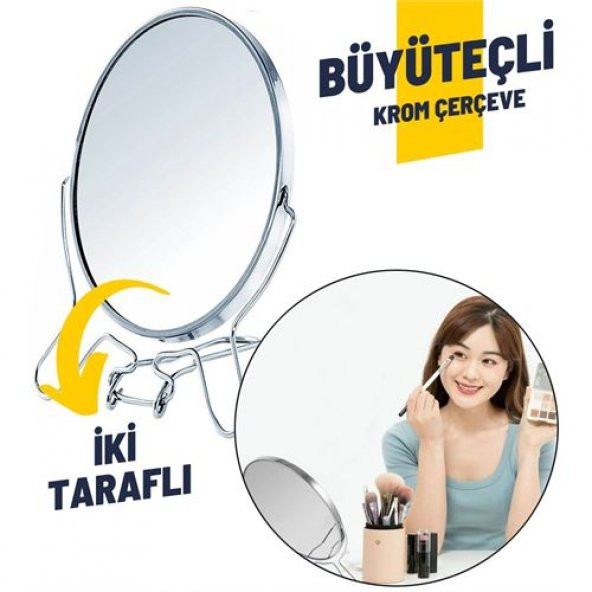 FinDit A.Linde Oval Büyüteçli 2 Taraflı Banyo Makyaj Aynası