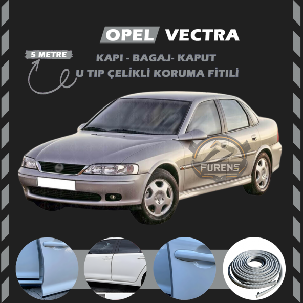 Opel Vectra Oto Araç Kapı Koruma Fitili 5metre Parlak Gri Renk ürün görseli