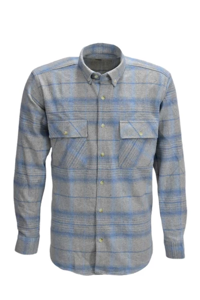 Erkek Çift Cepli Kapaklı Regular Fit Oduncu Gömlek BGL-ST03262 - Resim 2