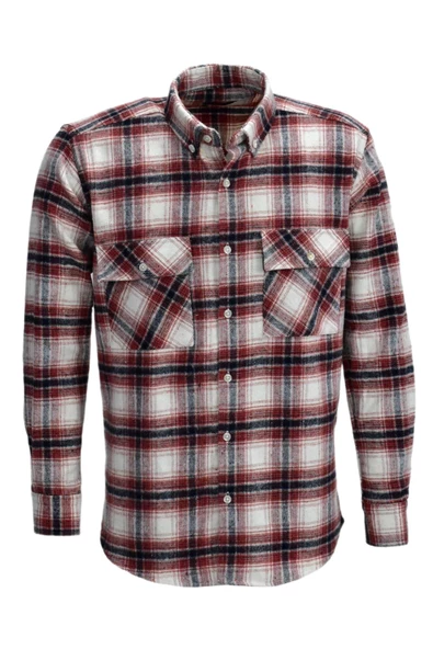 Erkek Çift Cepli Kapaklı Regular Fit Oduncu Gömlek BGL-ST03262 - Resim 6