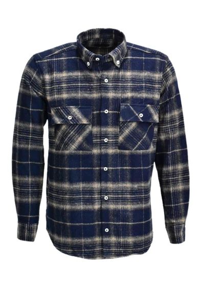 Erkek Çift Cepli Kapaklı Regular Fit Oduncu Gömlek BGL-ST03262 - Resim 7