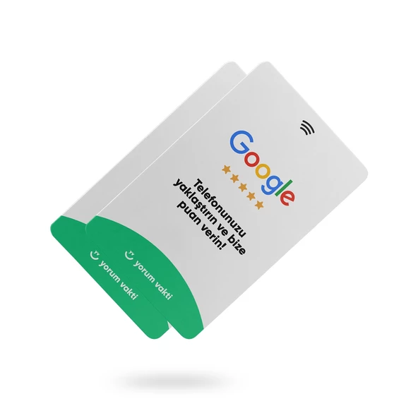 NFC ve QR Kodlu Google Yorum ve Puanlama Kartı 2'Lİ PAKET