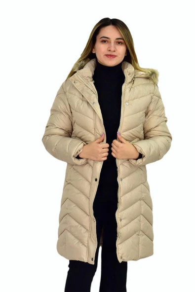 Kadın Kapüşonlu Şişme Kaban 7045 BGL-ST03291 - 12