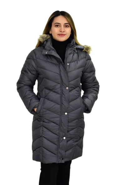 Kadın Kapüşonlu Şişme Kaban 7045 BGL-ST03291 - 2