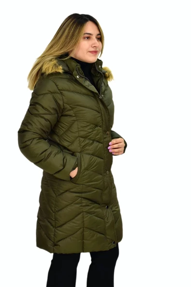 Kadın Kapüşonlu Şişme Kaban 7045 BGL-ST03291 - 9