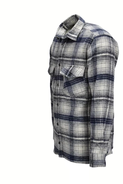 Erkek Çift Cepli Kapaklı Regular Fit Oduncu Gömlek BGL-ST03254 - Resim 4