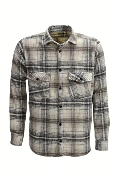 Erkek Çift Cepli Kapaklı Regular Fit Oduncu Gömlek BGL-ST03254 - Resim 2