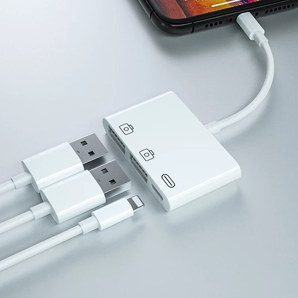 3in1 İPhone-İPAD lightning To Usb Kamera Okuyucu