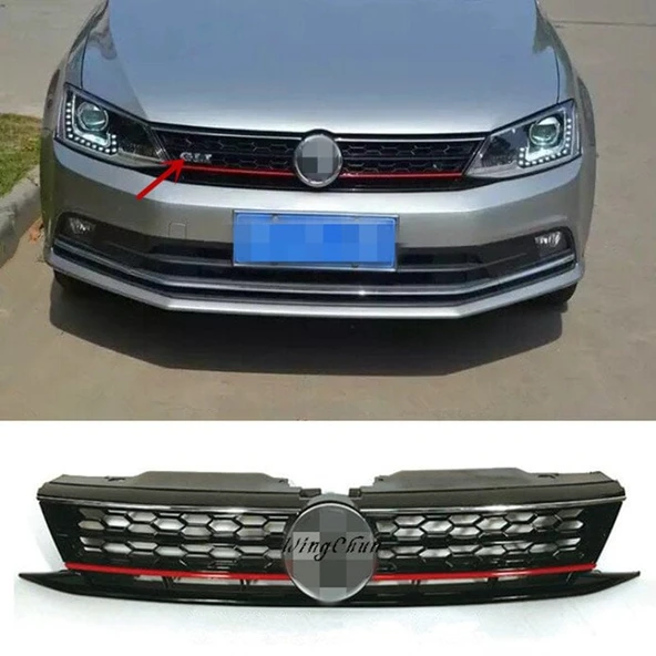 AUTOGP Vw Jetta gli ön panjur ızgara kırmızı şeritli 2015+ - 3