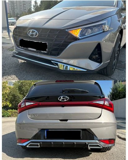 Autogp Hyundai i20 ön ve arka tampon koruması plastik 2020+
