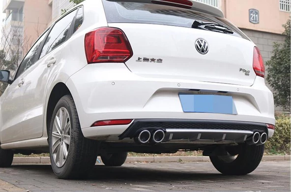 AUTOGP Vw polo 6r arka tampon difüzörü plastik 4 çıkış 2009 / 2015