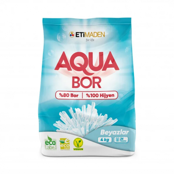 %100 Yerli Boron Aqua Bor Toz Çamaşır Deterjanı 4 Kg Beyazlar (KAMPANYA)