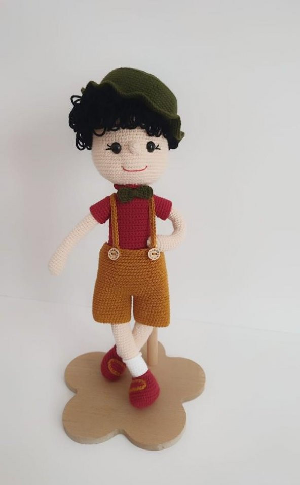 Sevimli Oğlan Bebek Amigurumi Organik Oyuncak