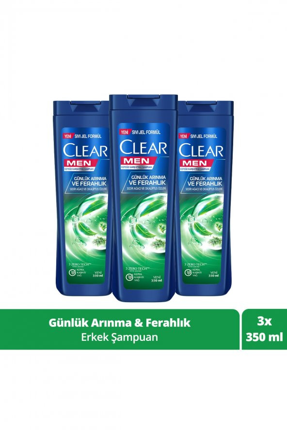 Men Kepeğe Karşı Etkili Şampuan Günlük Arınma Ve Ferahlık 350 Ml X3 Adet