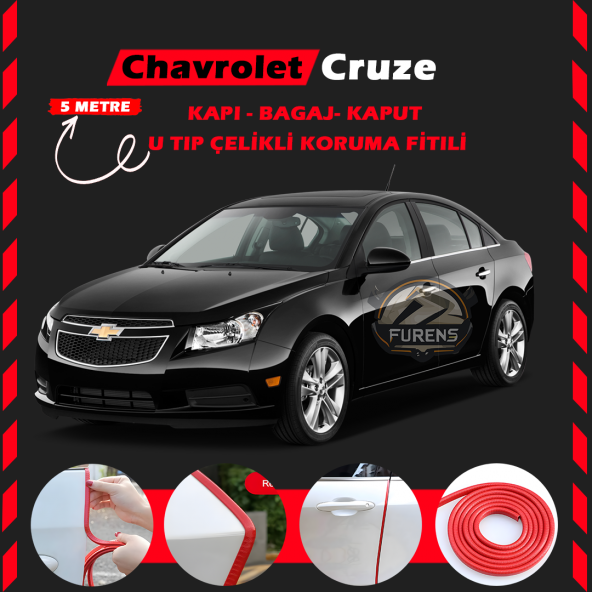 Chevrolet Oto Araç Kapı Koruma Fitili 5metre Parlak Kırmızı Renk