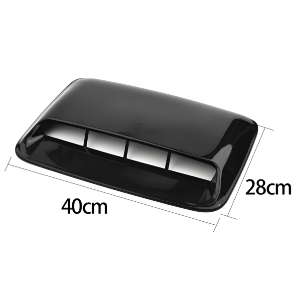 Piano Black Kaput Üstü Havalandırma Izgara Büyük GenişKaput Üstü Body Kit Parlak Siyah - 6