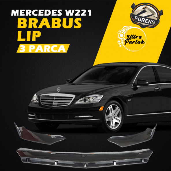 Mercedes Benz W221 2010-2013 Uyumlu Brabus Ön Lip 3 Parça Kanatlı Lip - 1