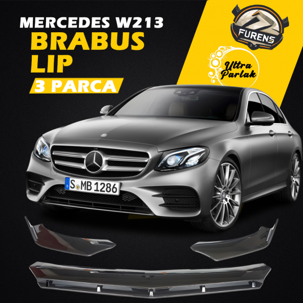 Mercedes W213 2017-2020 E Serisi Uyumlu Brabus Ön Lip 3 Parça Kanatlı Lip