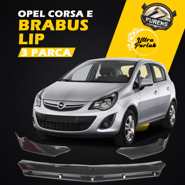 Opel Corsa E 2014-2019 Uyumlu Brabus Ön Lip 3 Parça Kanatlı Lip