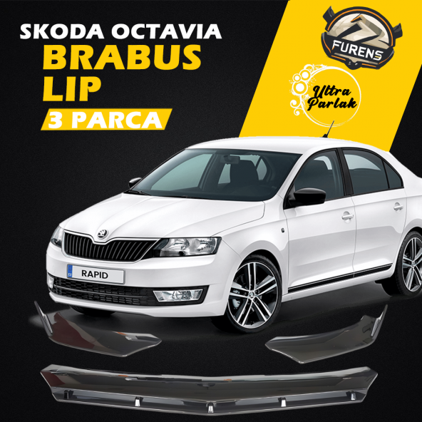 Skoda Octavia 2013-2020 Uyumlu Brabus Ön Lip 3 Parça Kanatlı Lip - 1