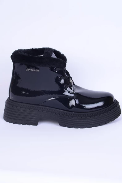 Pierre Cardin 52412 Siyah Kadın Parlak Rugan Bot