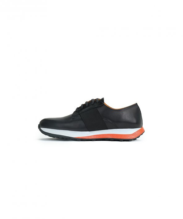 SLIM CLASS ORANGE Siyah Turuncu Sneaker Erkek Deri Ayakkabı