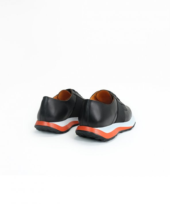 SLIM CLASS ORANGE Siyah Turuncu Sneaker Erkek Deri Ayakkabı - 5