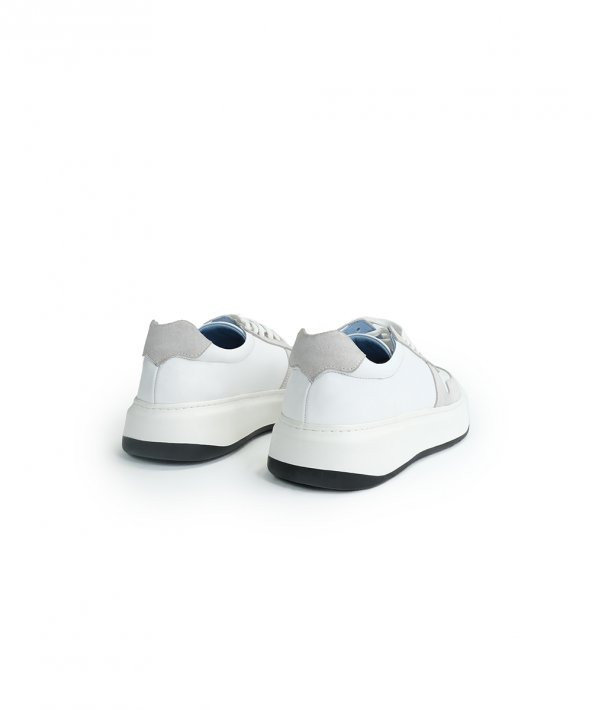 SORTIE WHITE Gri Beyaz Sneaker Erkek Deri Ayakkabı - 5