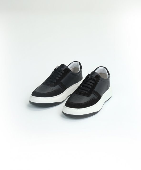 SORTIE BLACK Siyah Sneaker Erkek Deri Ayakkabı - 4