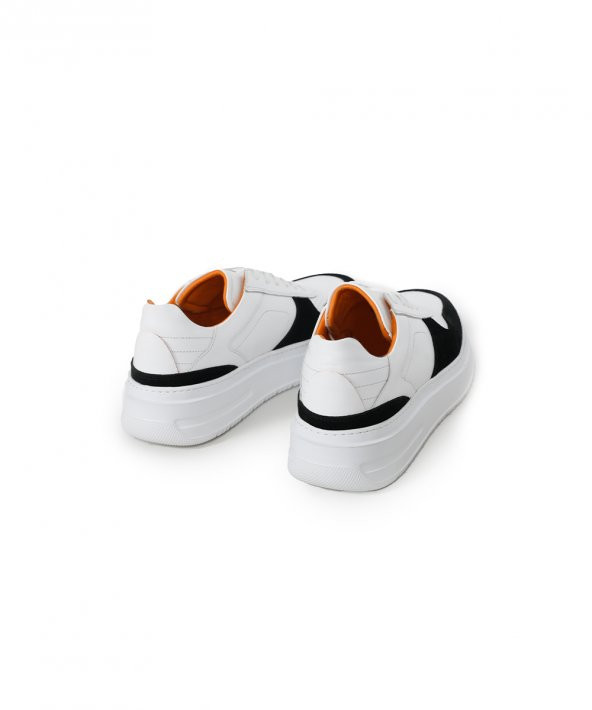 SESTRE BLACK Siyah Beyaz Sneaker Erkek Deri Ayakkabı - 5
