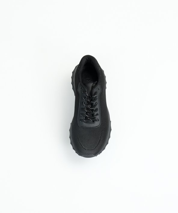 TRACK BLACK Siyah Beyaz Sneaker Erkek Triko Ayakkabı - 2