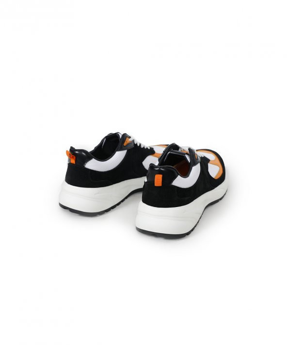 JAUMI BLACK Siyah Turuncu Sneaker Erkek Süet Ayakkabı - 5