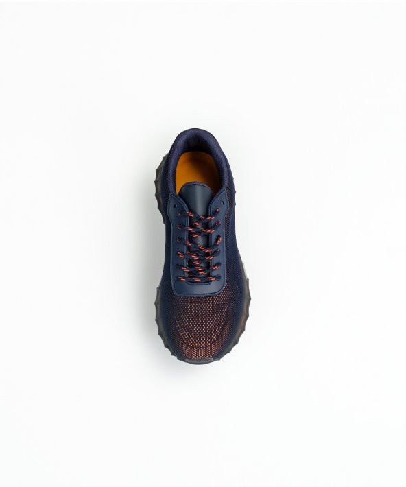 TRACK NAVY Siyah Turuncu Sneaker Erkek Triko Ayakkabı - 2