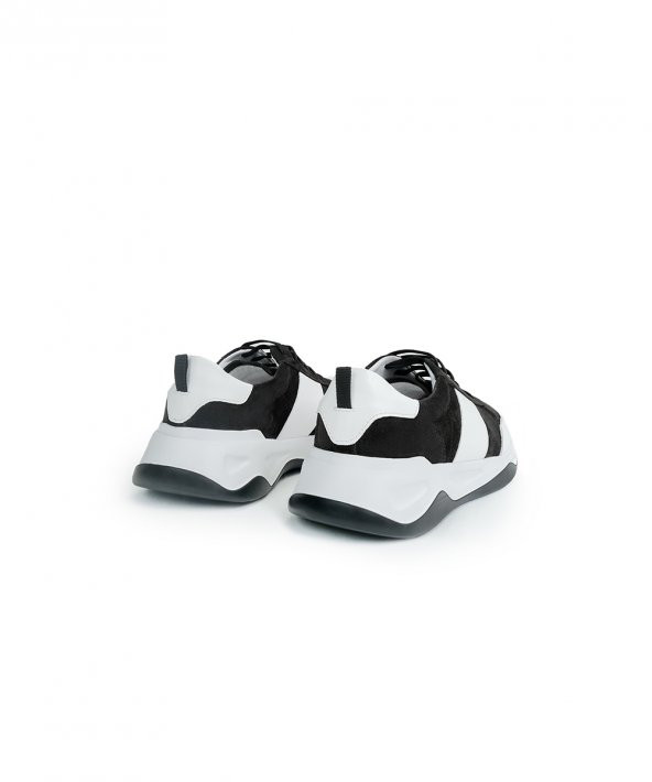 SISEL BLACK Siyah Beyaz Sneaker Erkek Süet Ayakkabı - 5