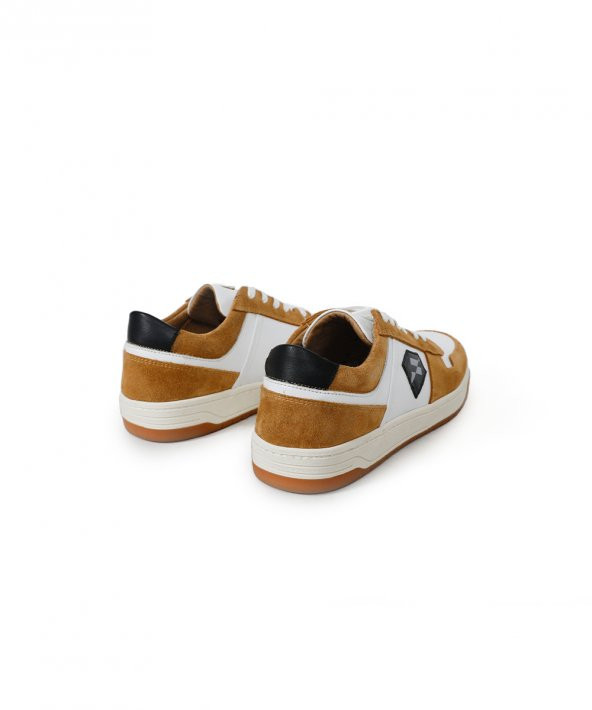 WIGO TABA Bej Beyaz Sneaker Erkek Deri Ayakkabı - 5