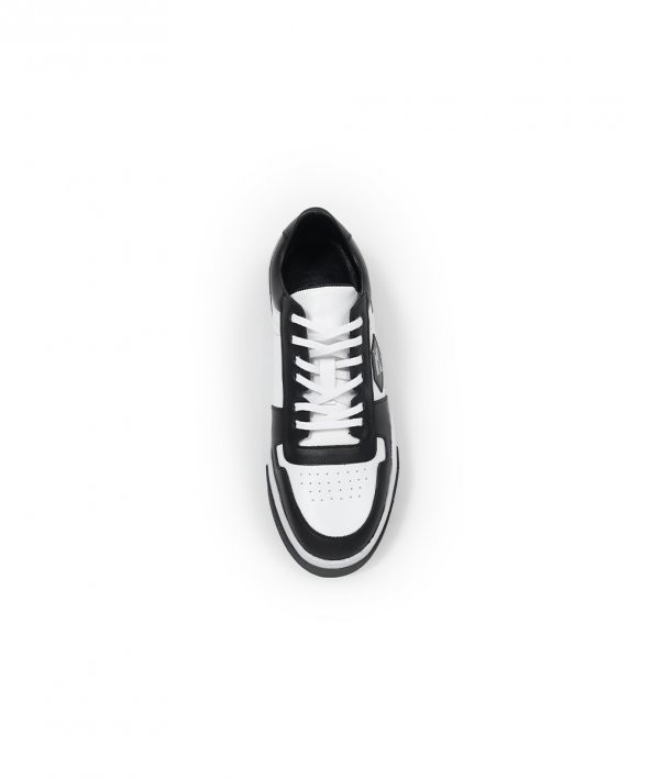 WIGO BLACK Siyah Beyaz Sneaker Erkek Deri Ayakkabı - 2