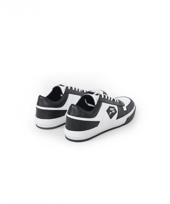 WIGO BLACK Siyah Beyaz Sneaker Erkek Deri Ayakkabı - 5