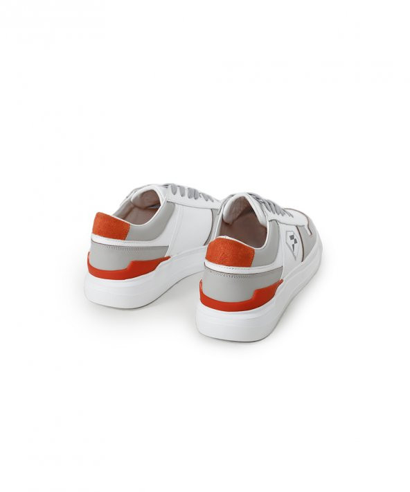 HARVEY GREY Gri Beyaz Sneaker Erkek Deri Ayakkabı - 5