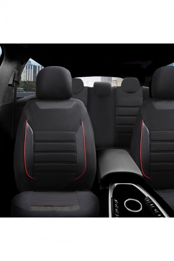 Z&C MAXTECH  Volkswagen Polo Deri Detaylı Özel Tasarım Oto Koltuk Kılıfı Seti Smart K - Resim 2